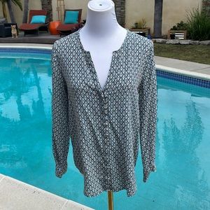 Silk Joie button down V-neck blouse | Size XS